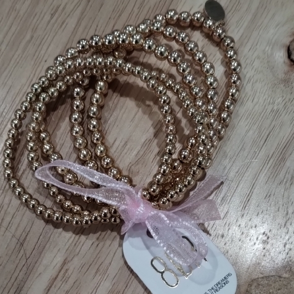 Gold Beaded Bracelet Set - Picture 2 of 4